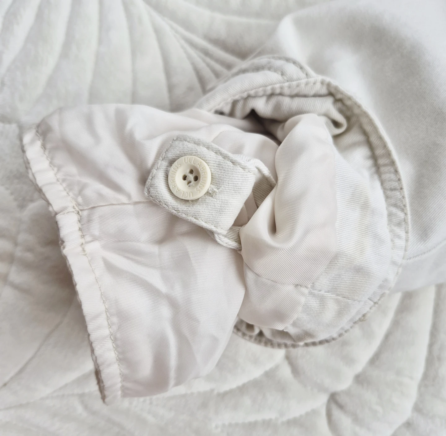 Cotton Cream Belted Utility Jacket with Removable Quilted Lining - photo 4