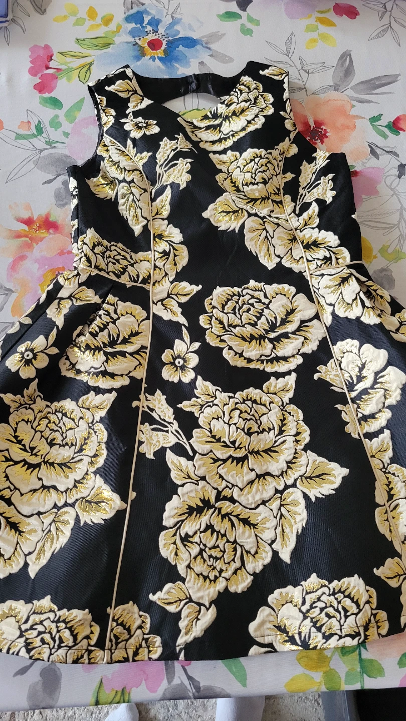 Children's Place Girls Black Floral Dress Size 16