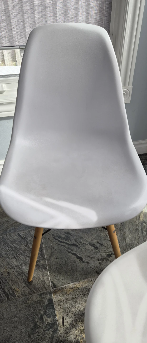 Set of 4 White Eiffel Dining Chairs with Wood Legs - photo 5
