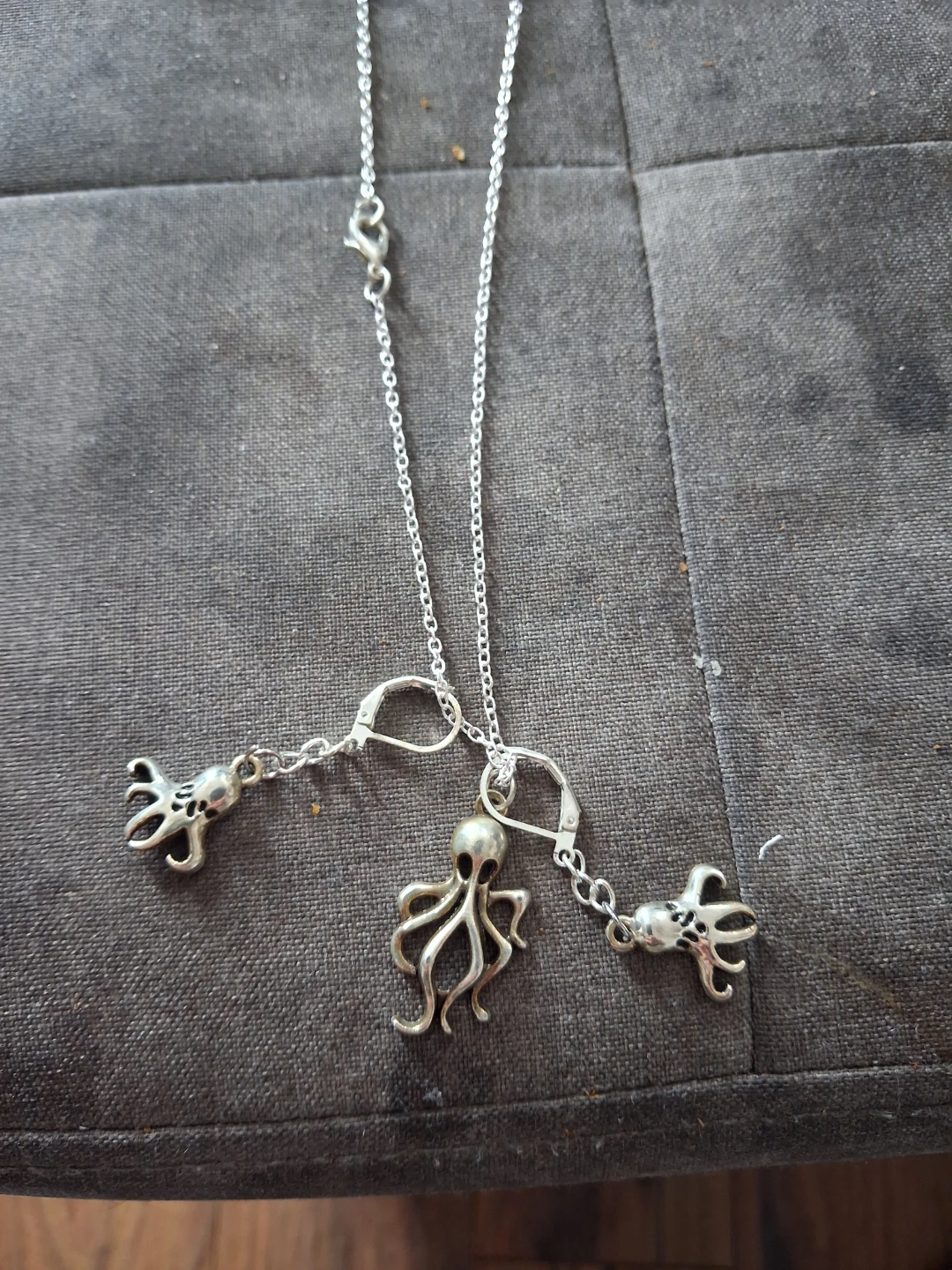 Silver Charm Necklace with earrings - photo 2