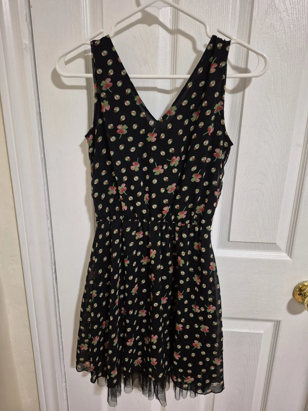 Black V-neck dress