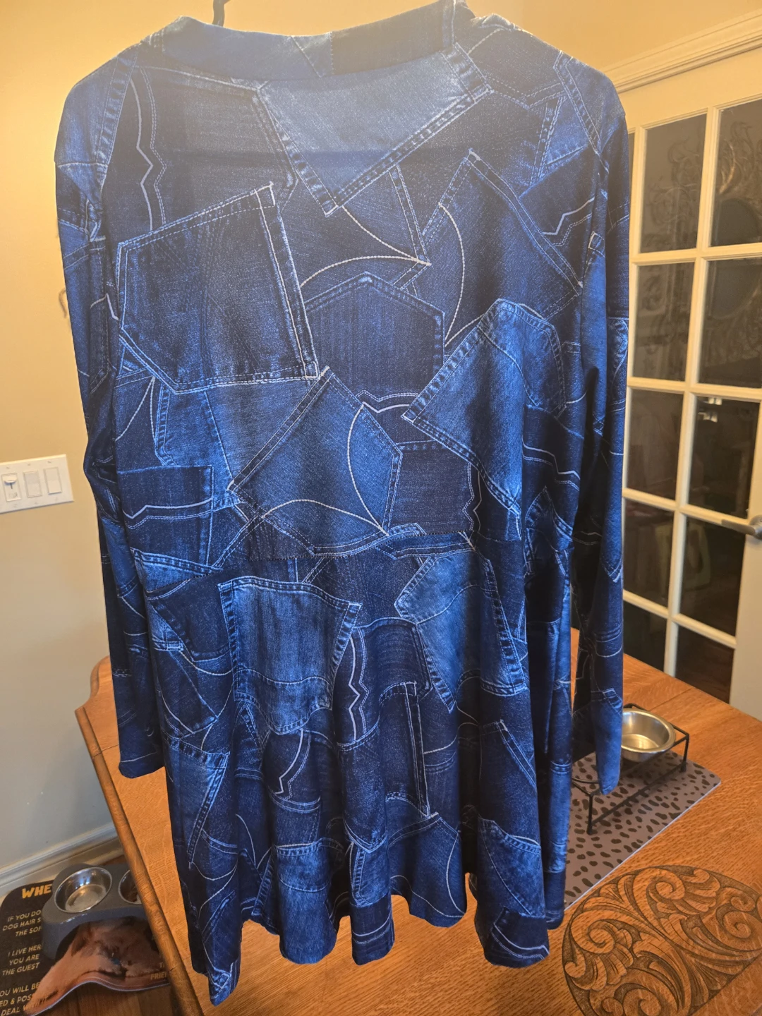 Denim Patch Print Cardigan - photo 2