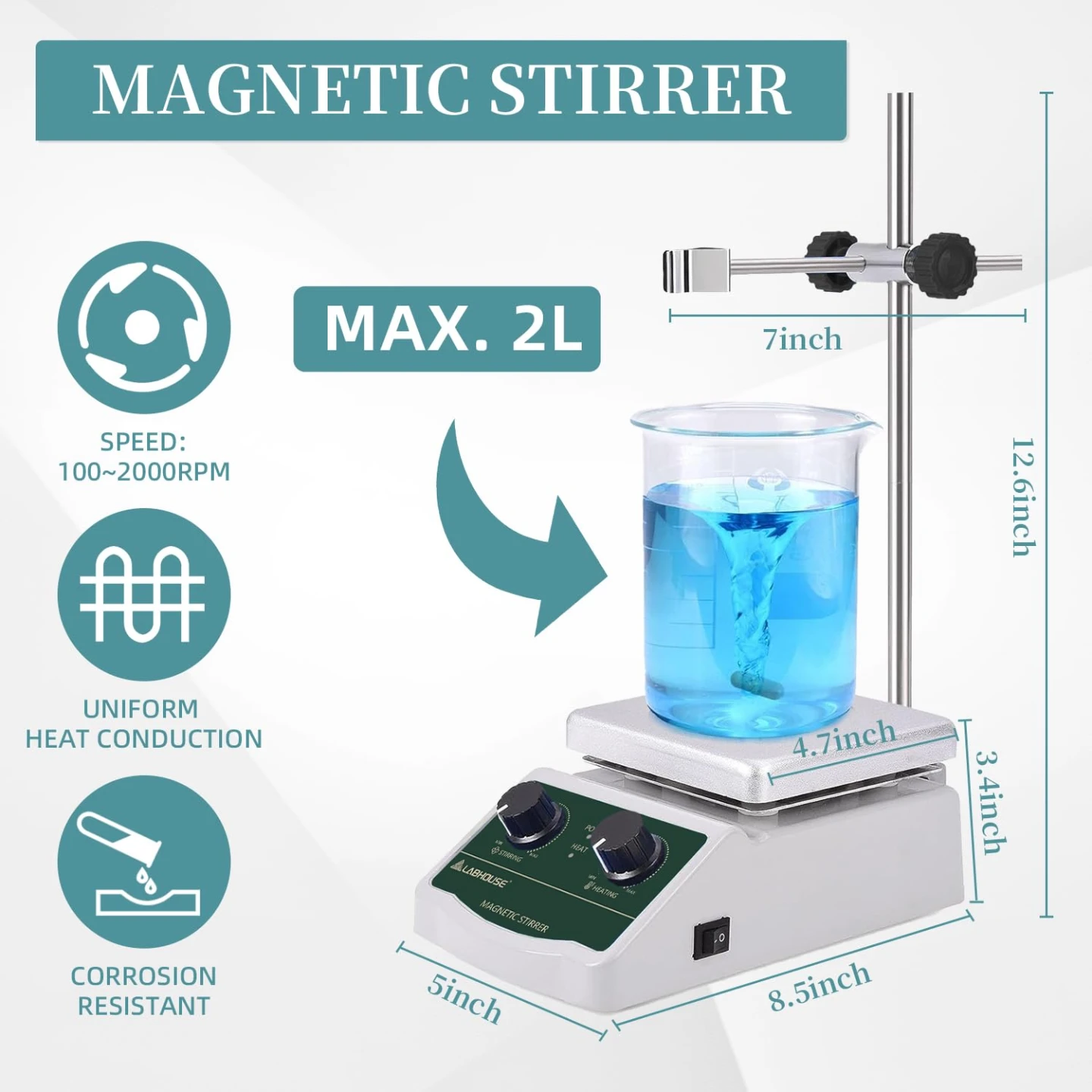 Magnetic Stirrer Hot Plate with Stand BNIB - photo 5