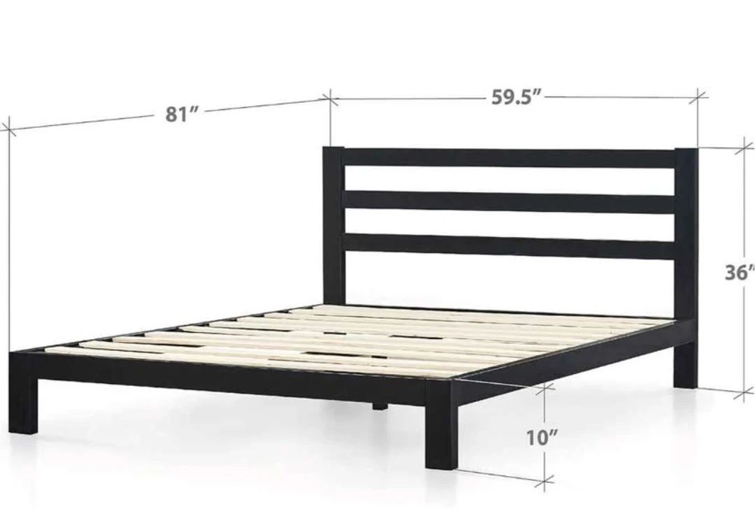 Black Metal Slat Bed Frame