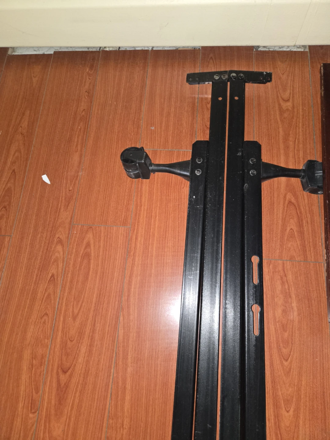 Black Metal Bed Frame Headboard Bracket Set - photo 3