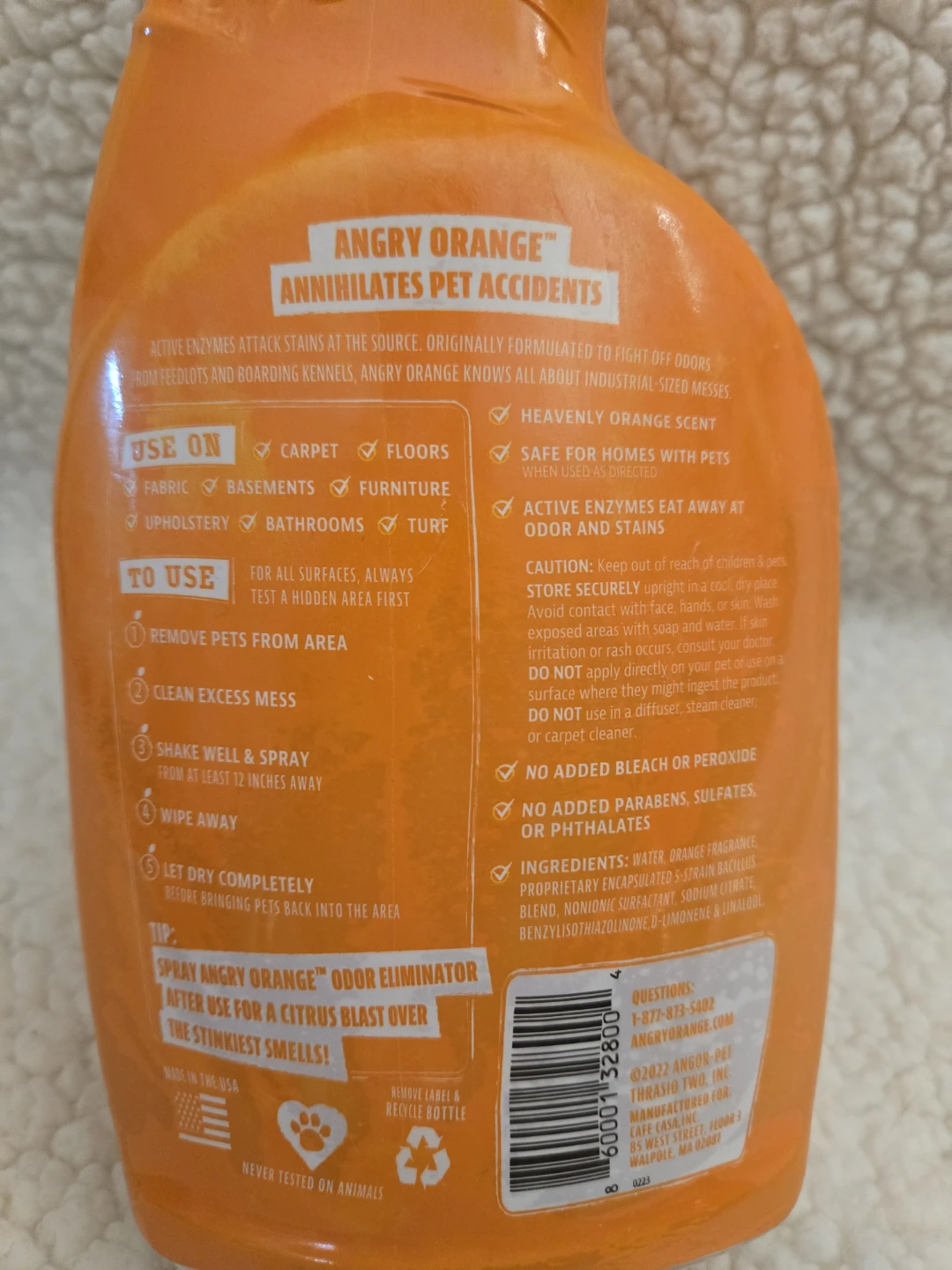 Angry Orange Stain Remover Enzyme Cleaner - 32 fl oz - photo 2