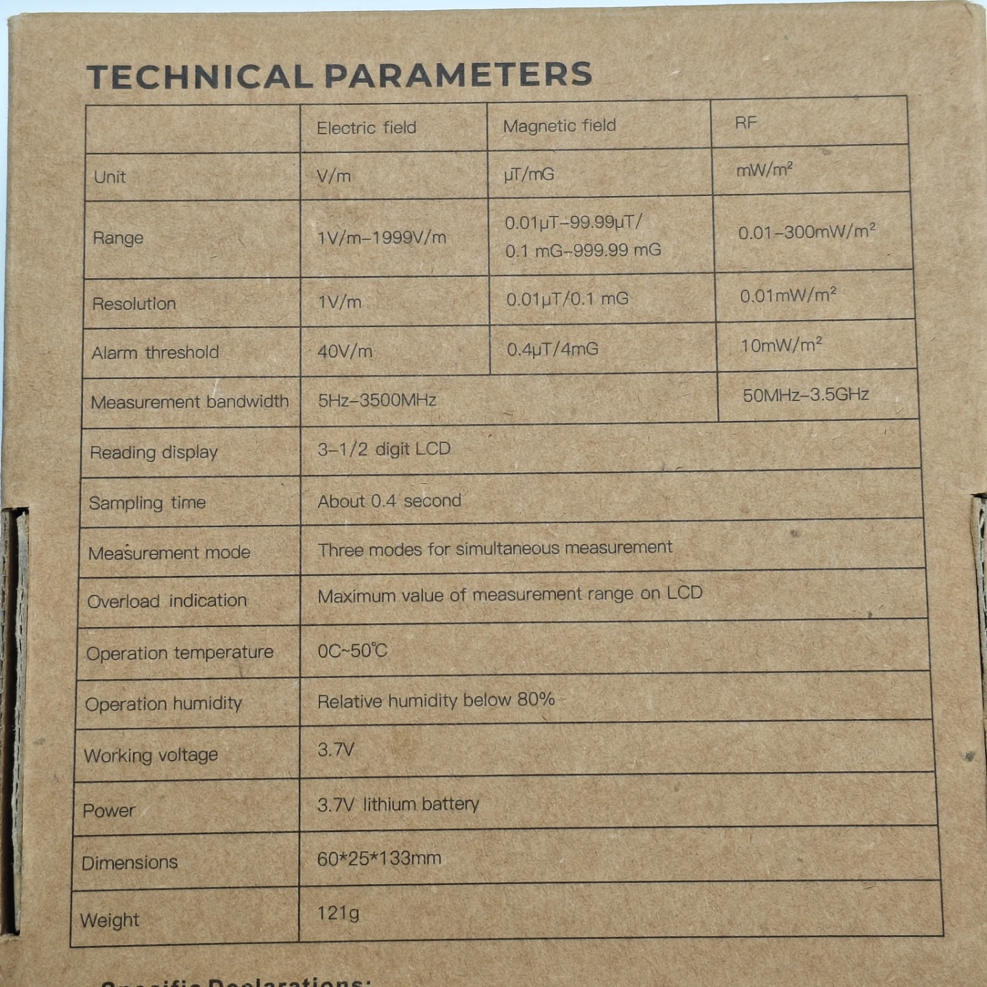 Erickhill EMF Meter RT-100S Electromagnetic Radiation Tester - photo 3