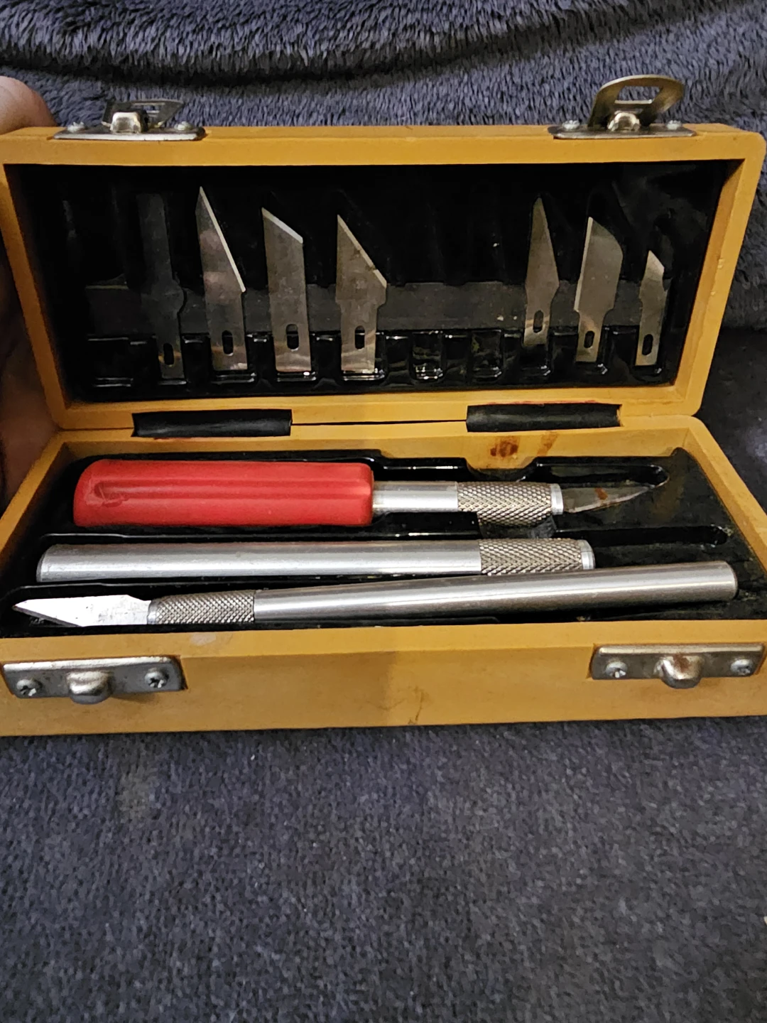 Hobby Craft Knife Set with Wooden Case