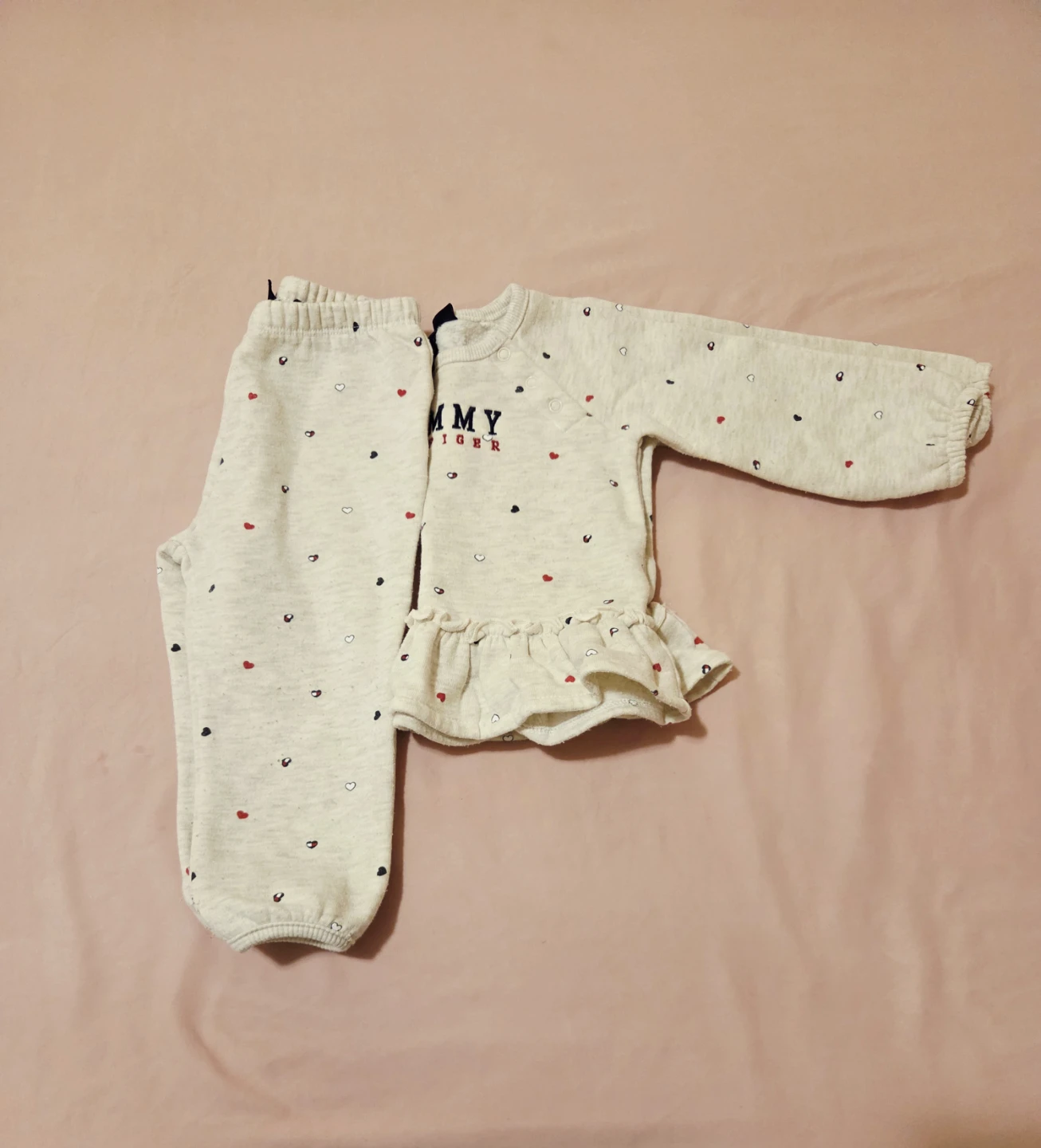 Tommy Hilfiger Baby Girls Heart Print Sweatshirt & Pants Set