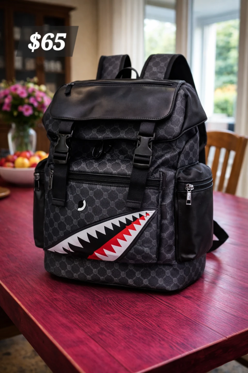 Graffiti Shark Mouth Backpack