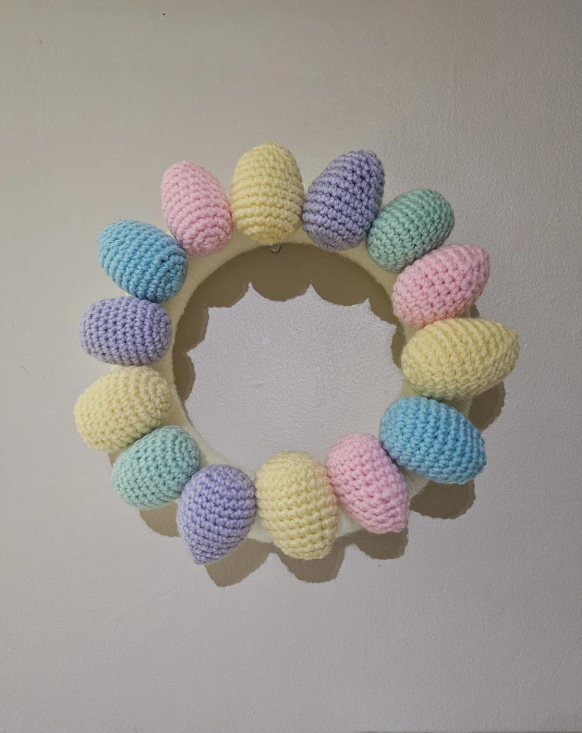 Handmade Crocheted Easter Egg Wreath