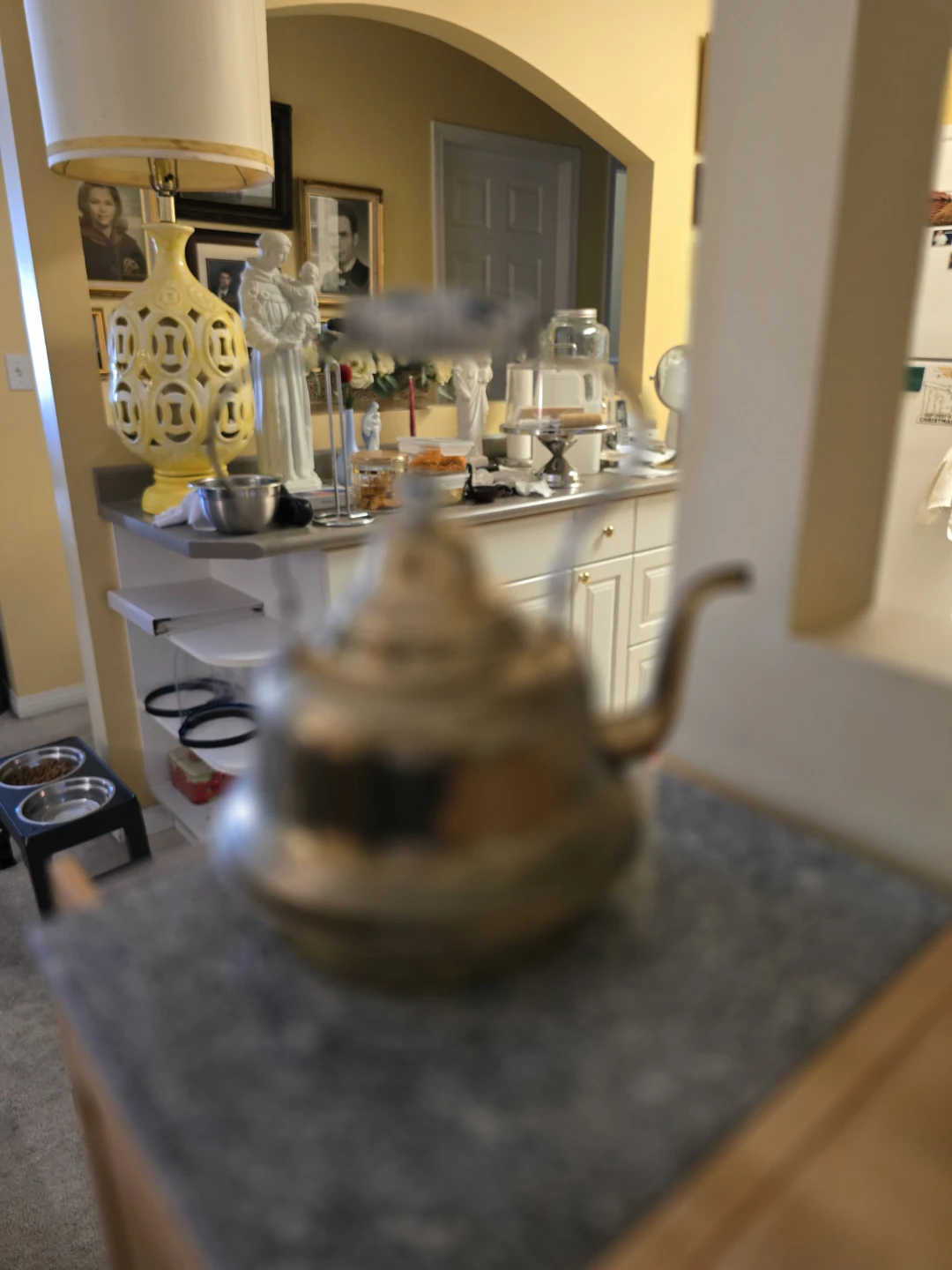 Vintage Brass Kettle with Ceramic Handle - photo 3