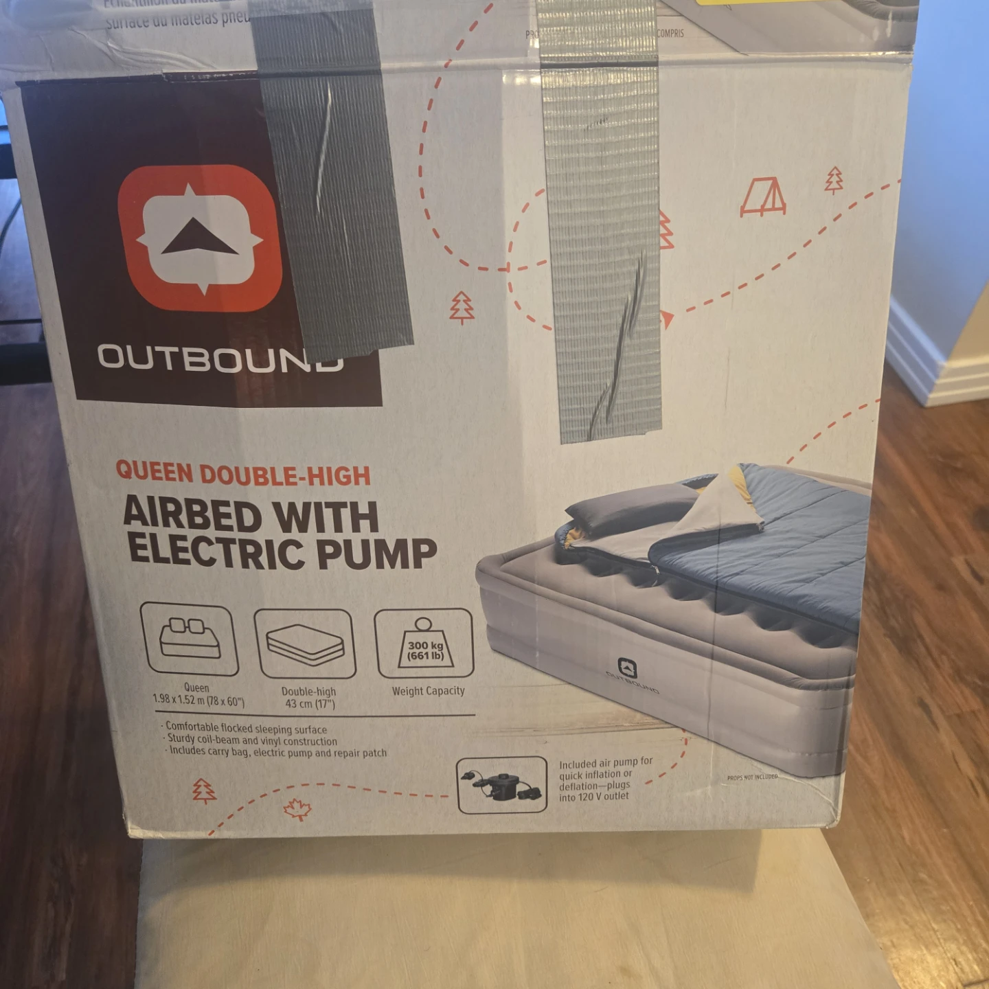 Outbound Queen Double-High Airbed with Electric Pump