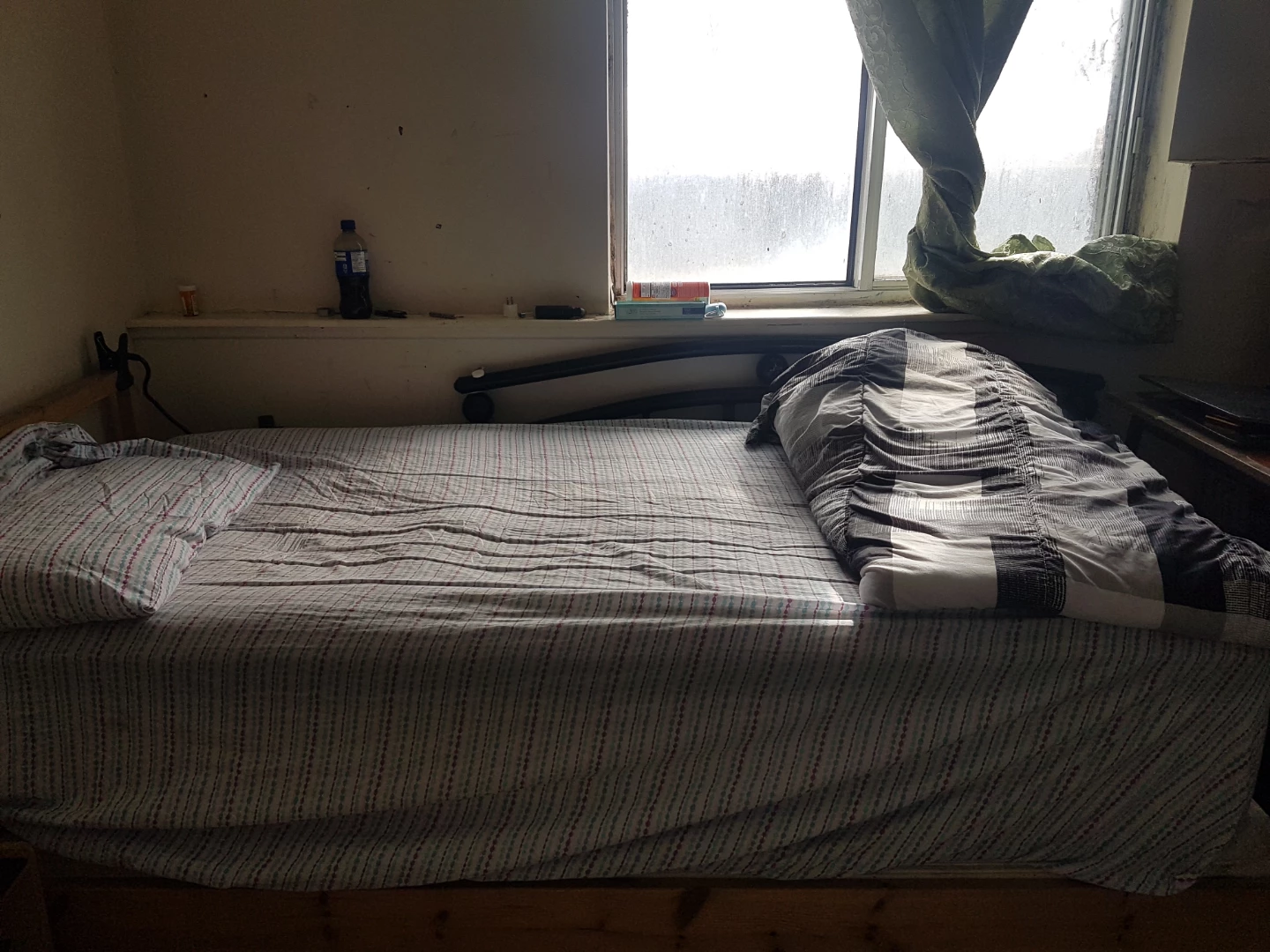 Single Bed Frame with Mattress and Bedding