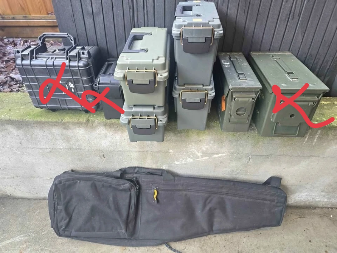 Ammo boxes & weapon bag