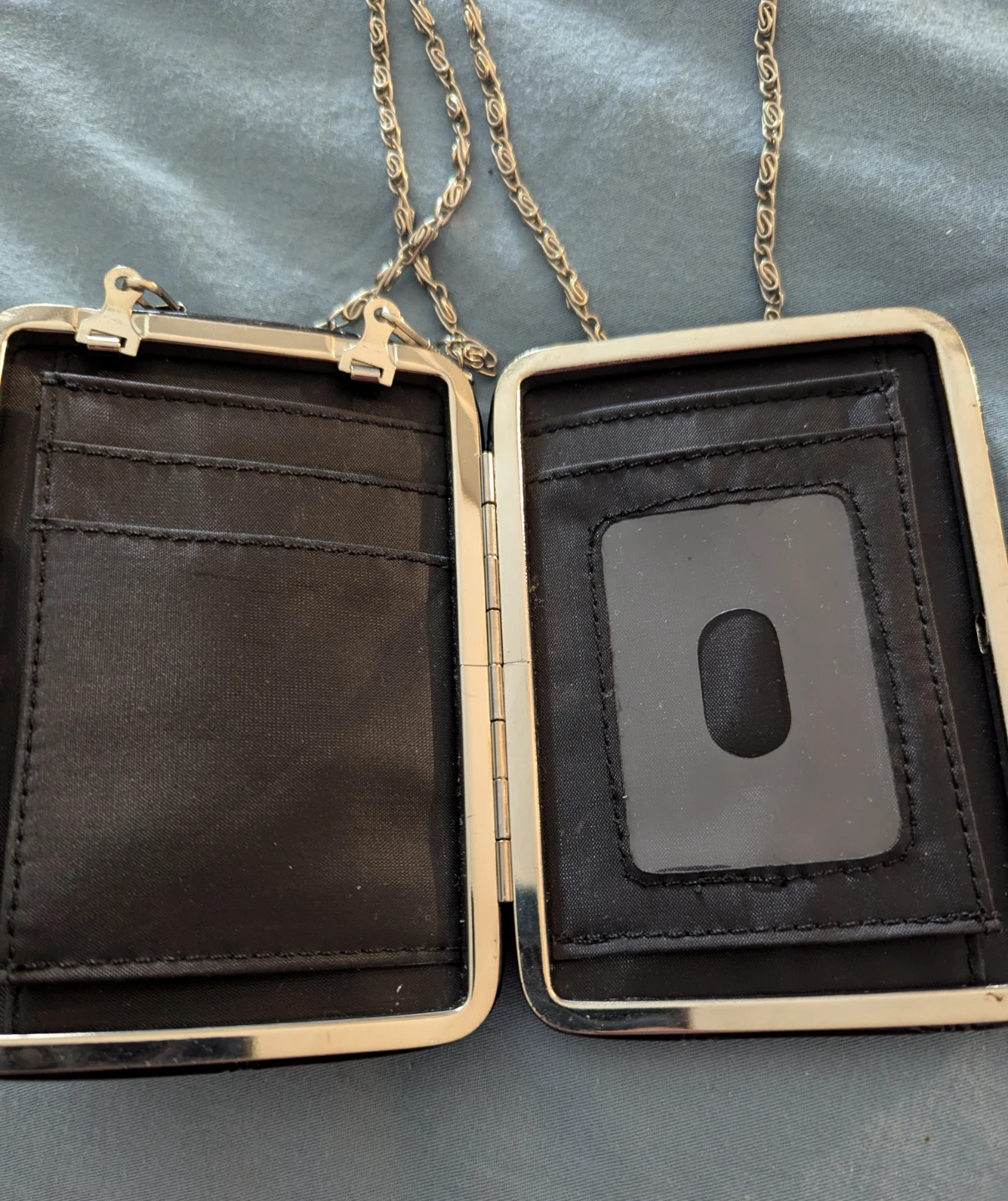 Black Faux Croc Wallet with Chain - photo 3