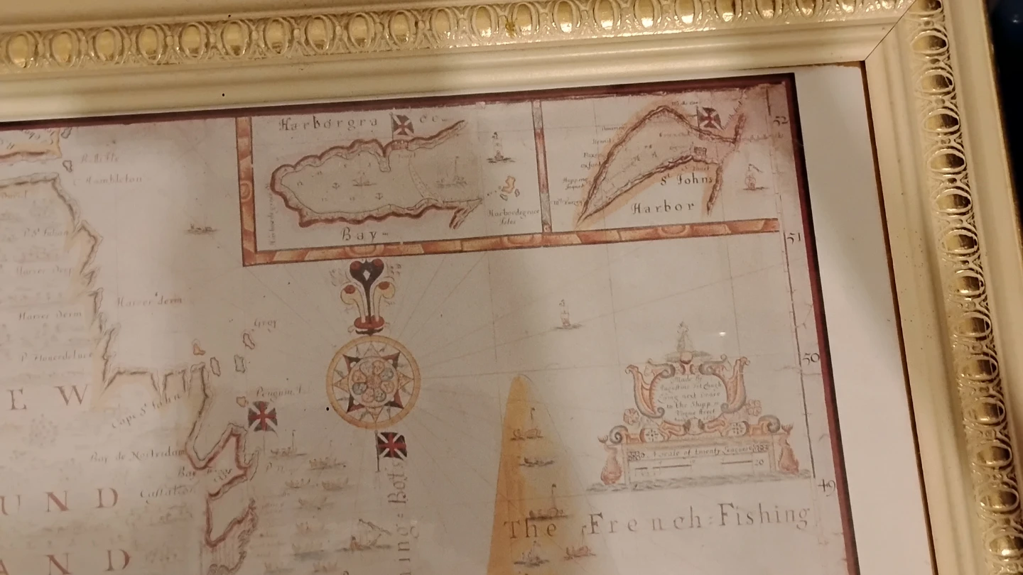 🥕Framed Chart of Newfoundland and French Fishing 1683