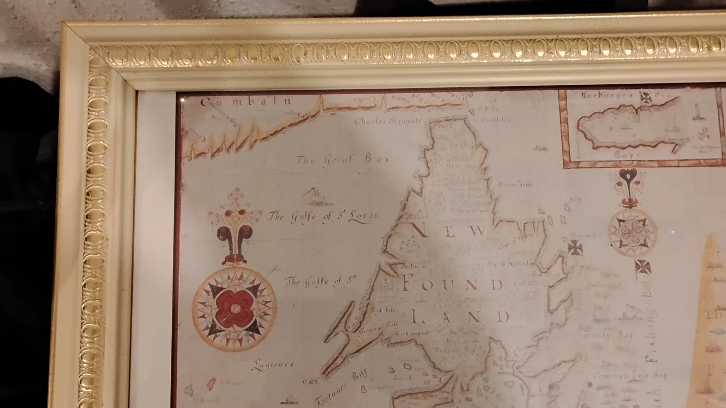 🥕Framed Chart of Newfoundland and French Fishing 1683 - photo 2