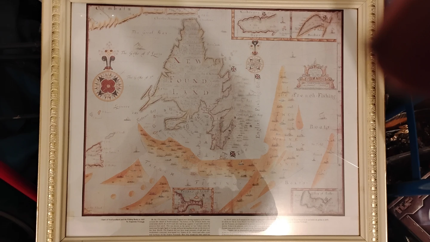 🥕Framed Chart of Newfoundland and French Fishing 1683 - photo 4
