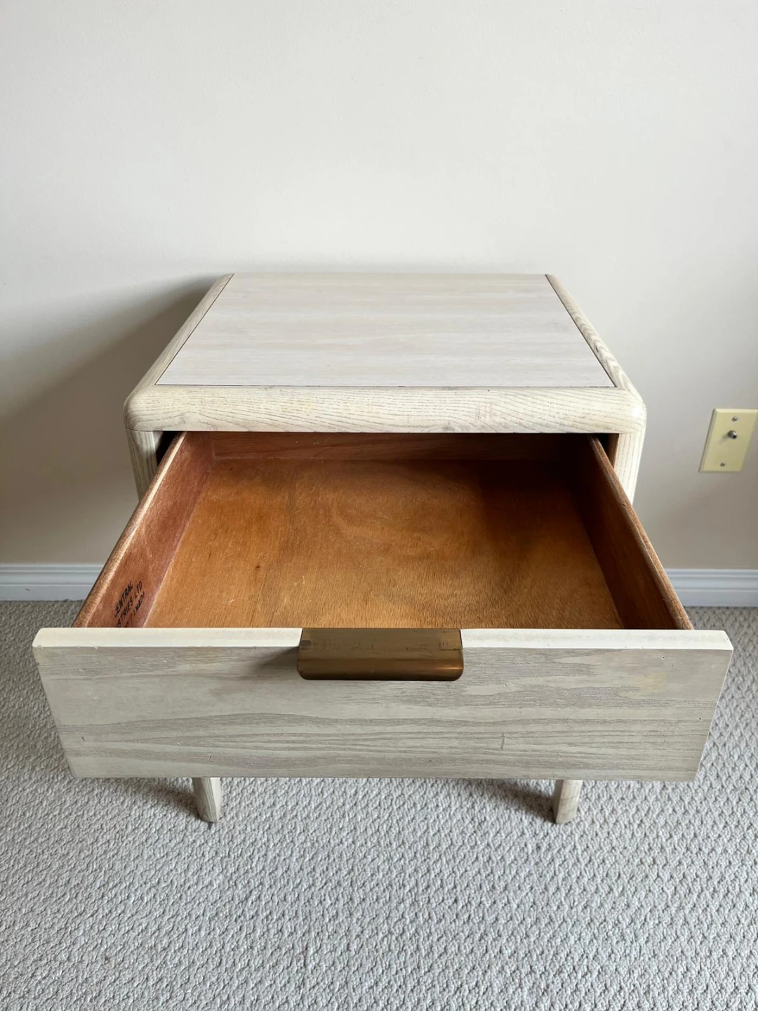 Light Wood Night Stand with Drawer - photo 2