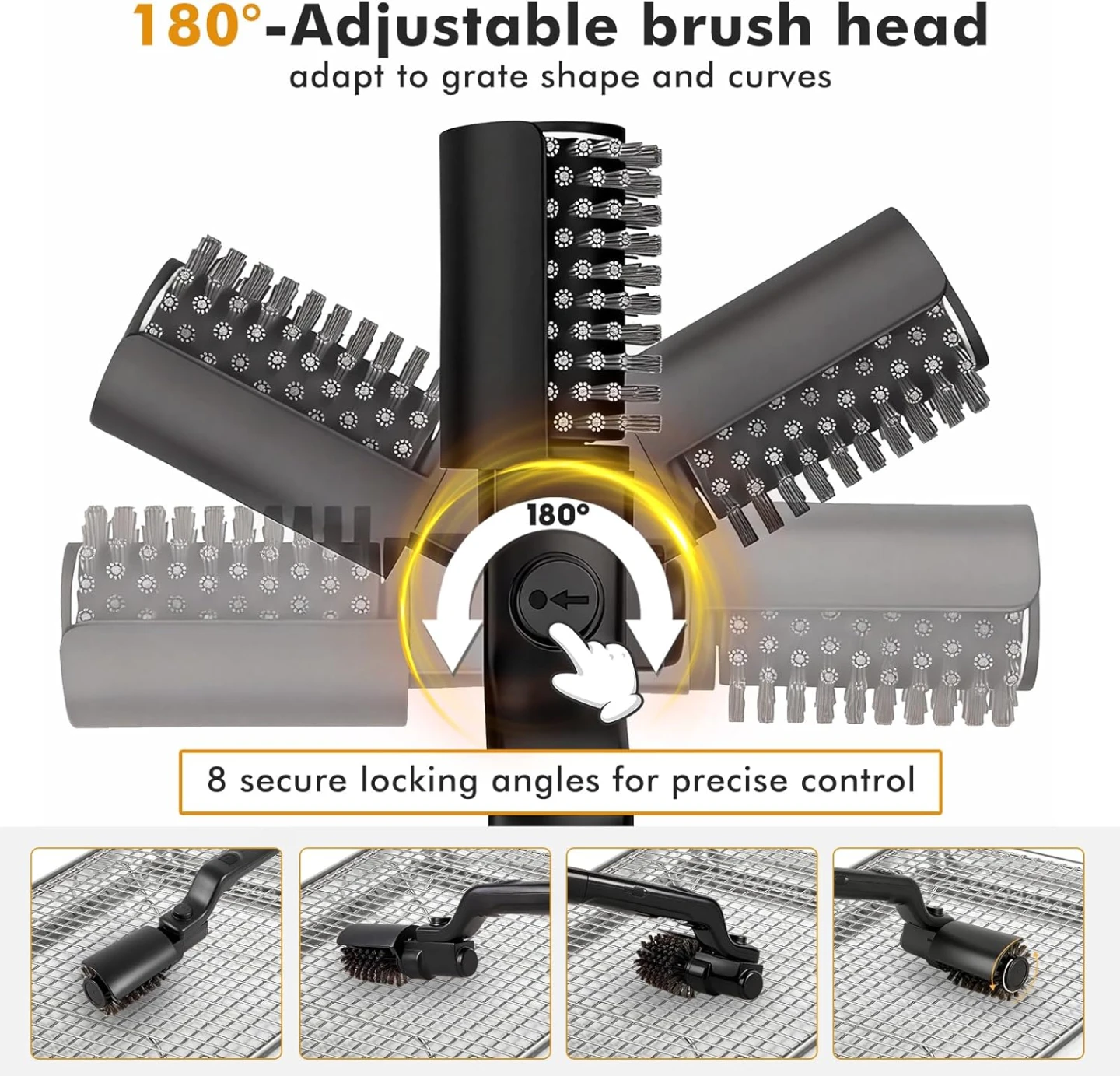 Electric Grill Brush with Rotary Adjustable Brush Head for BBQ - photo 2