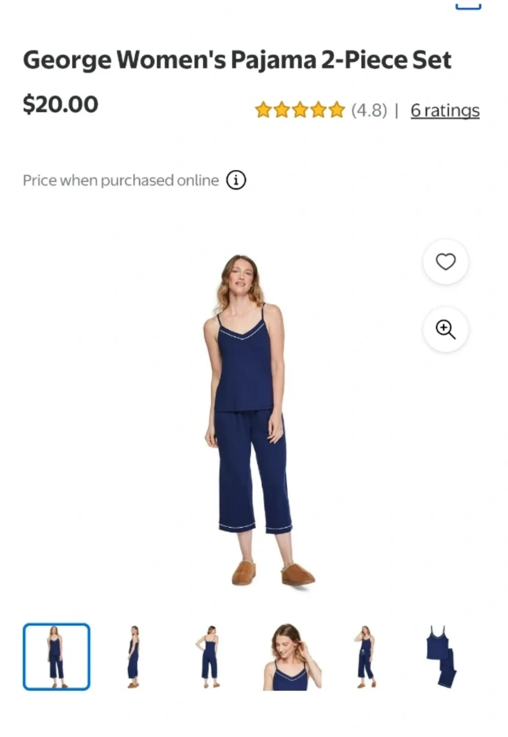George Women's Navy Pajama 2-Piece Set brandnew