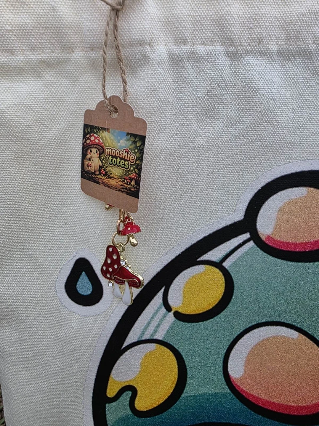 Mooshie Totes Canvas Tote Bag with Mushroom Charm - photo 2