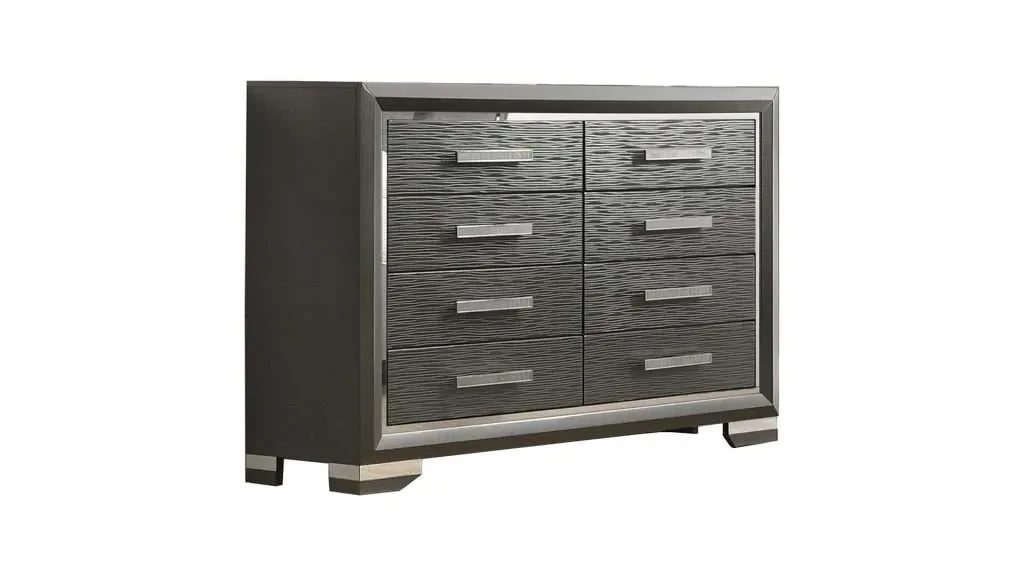 Grey 6-Drawer Dresser with Mirror - photo 2