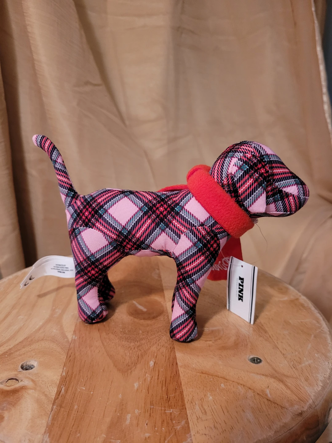 Victoria's Secret PINK Plaid Dog Plush w/ Scarf - photo 3