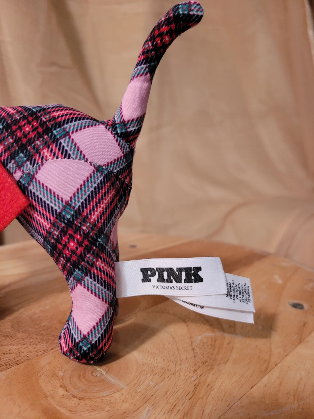 Victoria's Secret PINK Plaid Dog Plush w/ Scarf - photo 4