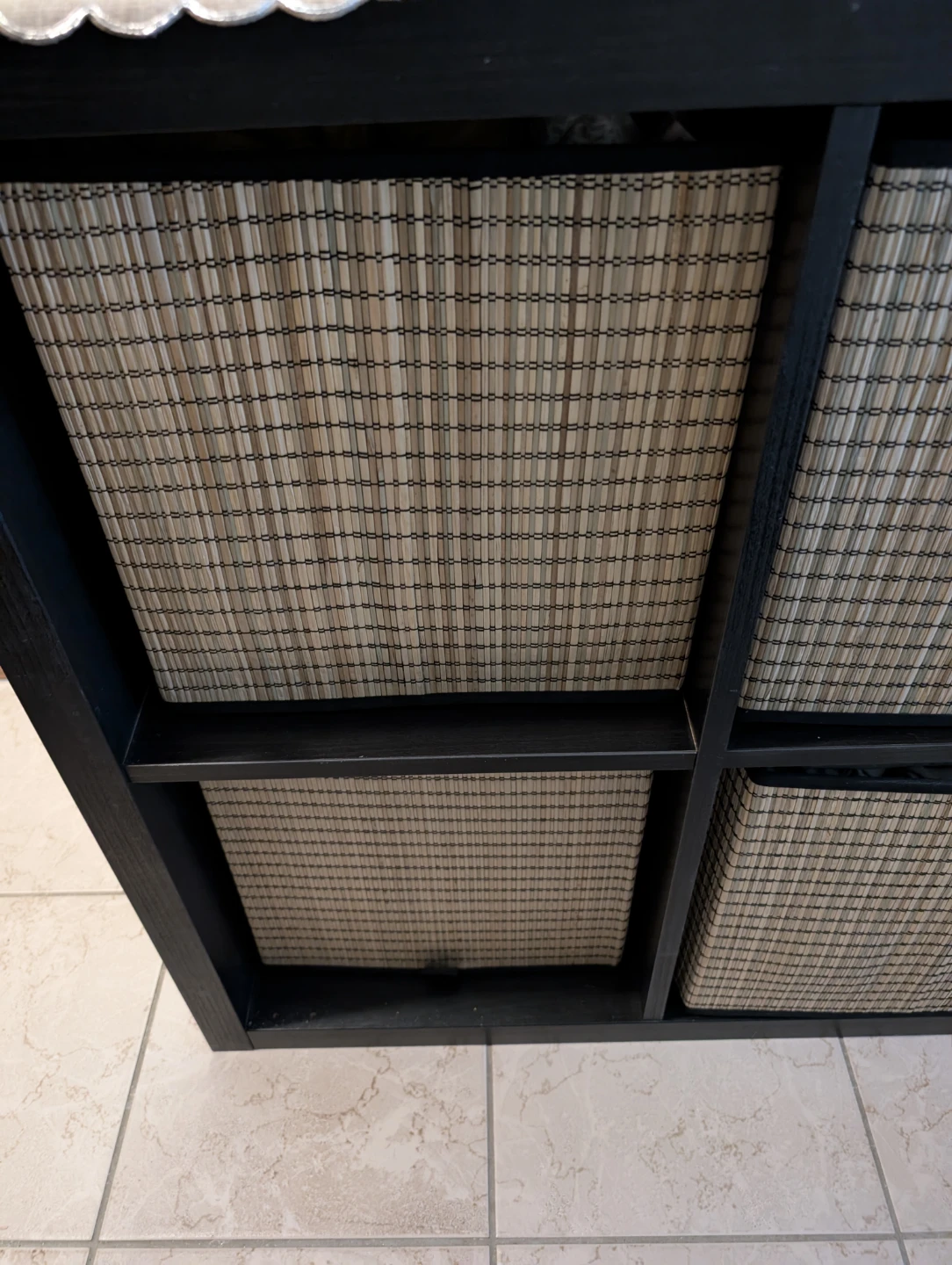 Black IKEA Kallax Storage Unit with Woven Baskets - photo 3