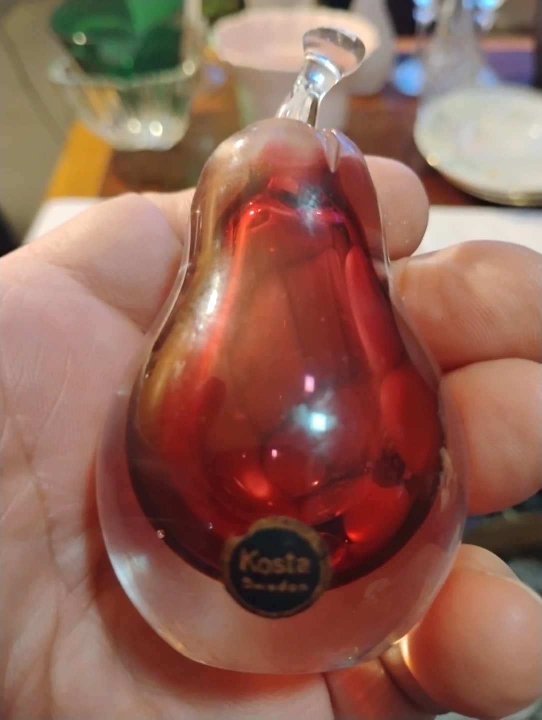 Kosta Boda Glass Pear Paperweight and other glass art pieces - photo 3