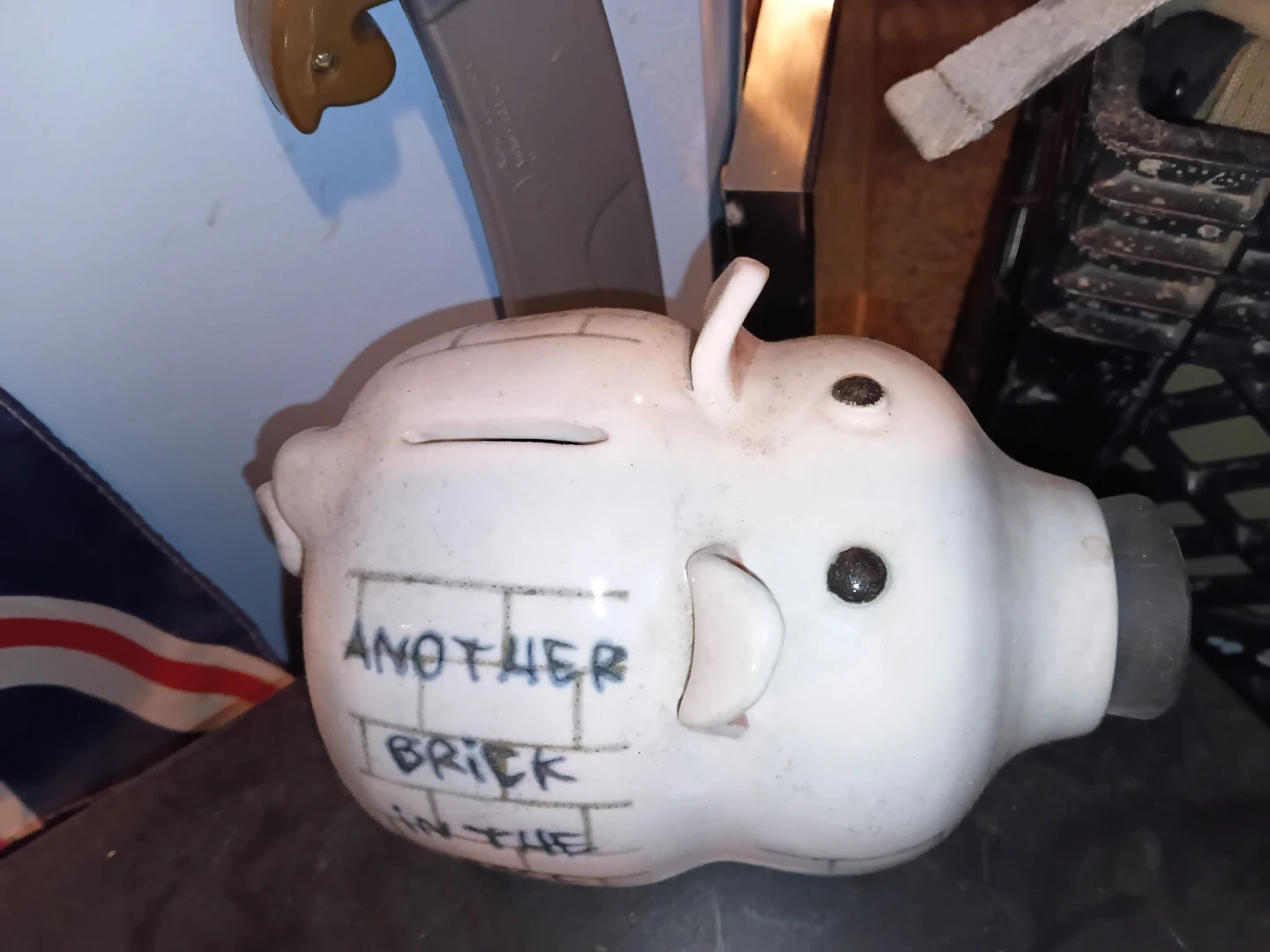 Pink Piggy Bank - "Another Brick in the Wall"
