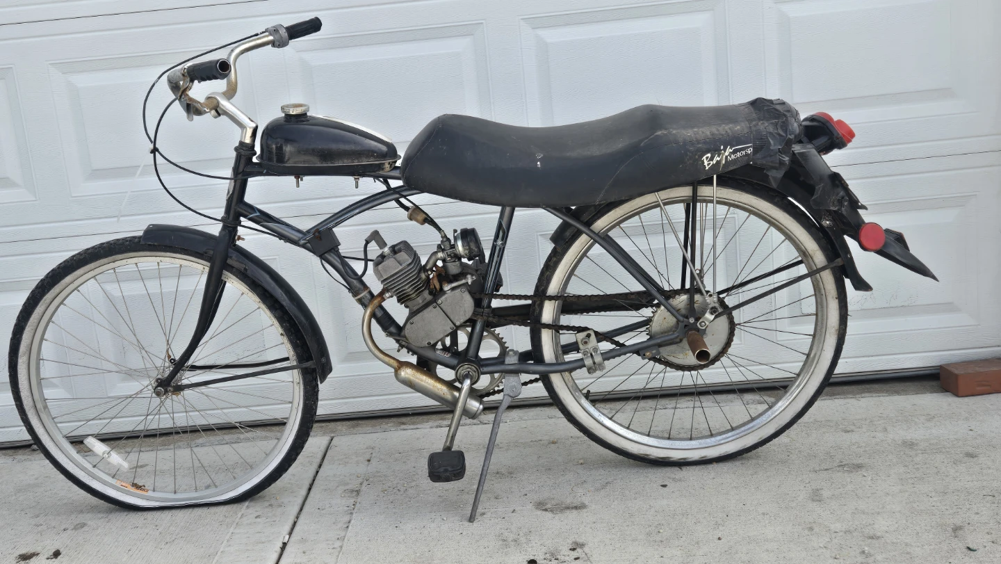 Black motorized bicycle