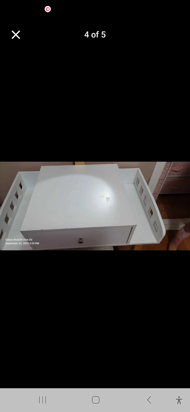 White Kids Vanity Table Top Organizer with Drawer - photo 4
