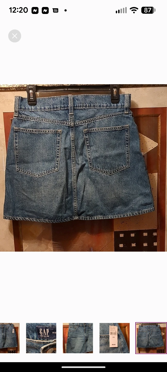 GAP Blue Denim Mini Skirt with Vintage-Inspired Wash - photo 5