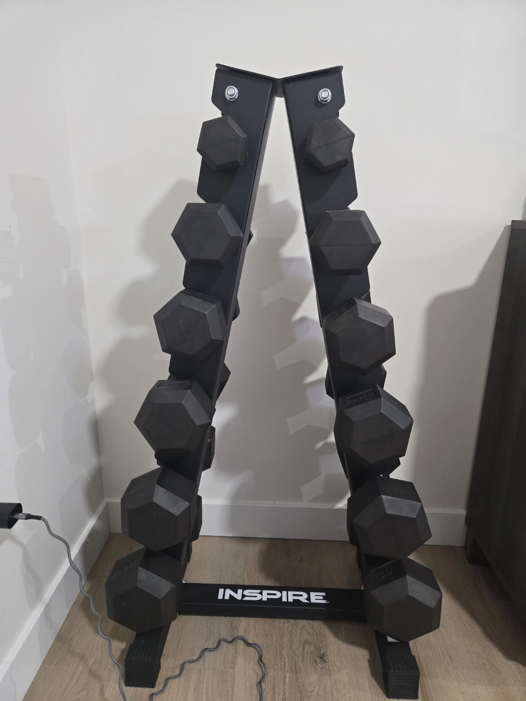 Inspire Dumbbell Rack with Dumbbells