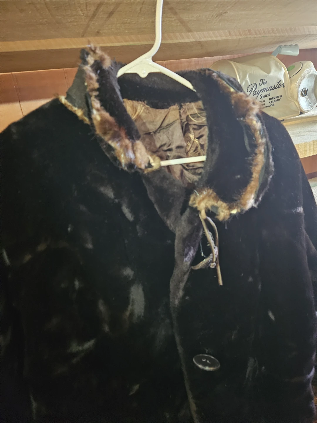 Black Faux Fur Coat with Embellished Cuffs - photo 3