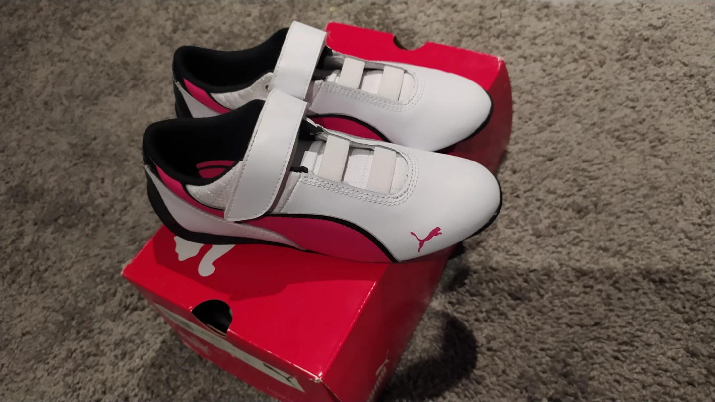 Puma Drift Cat 6 L V Kids Shoes White/Pink CDN Size 3