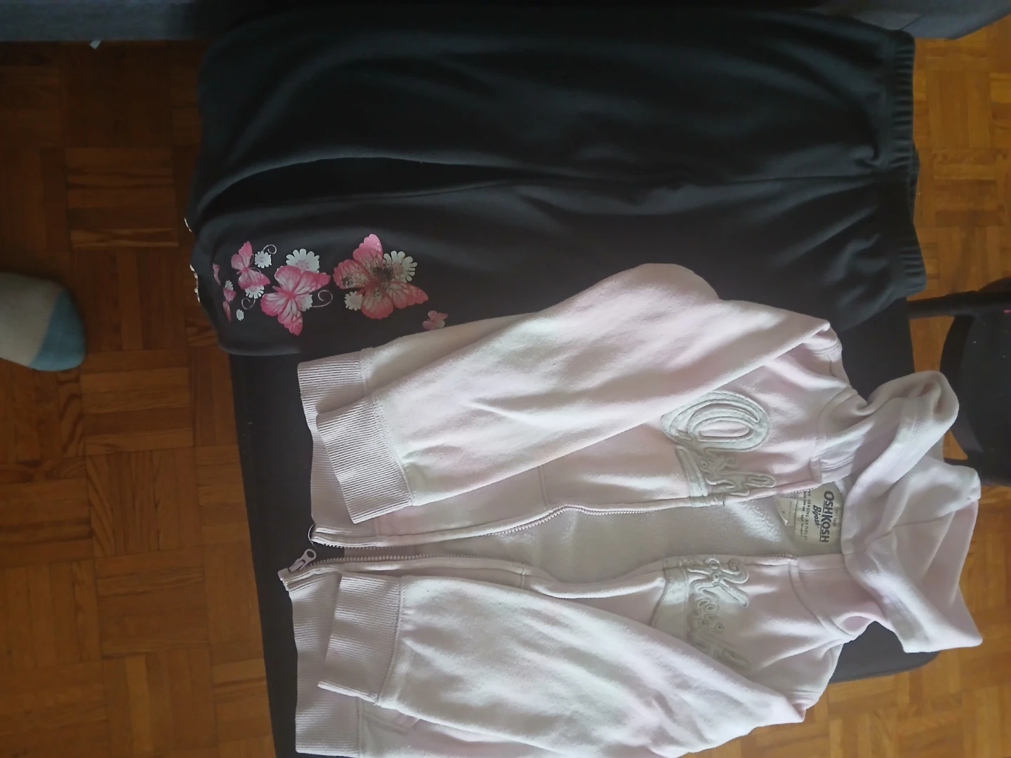 OshKosh B'gosh Pink Hoodie and Black Pants Set - Size 3T