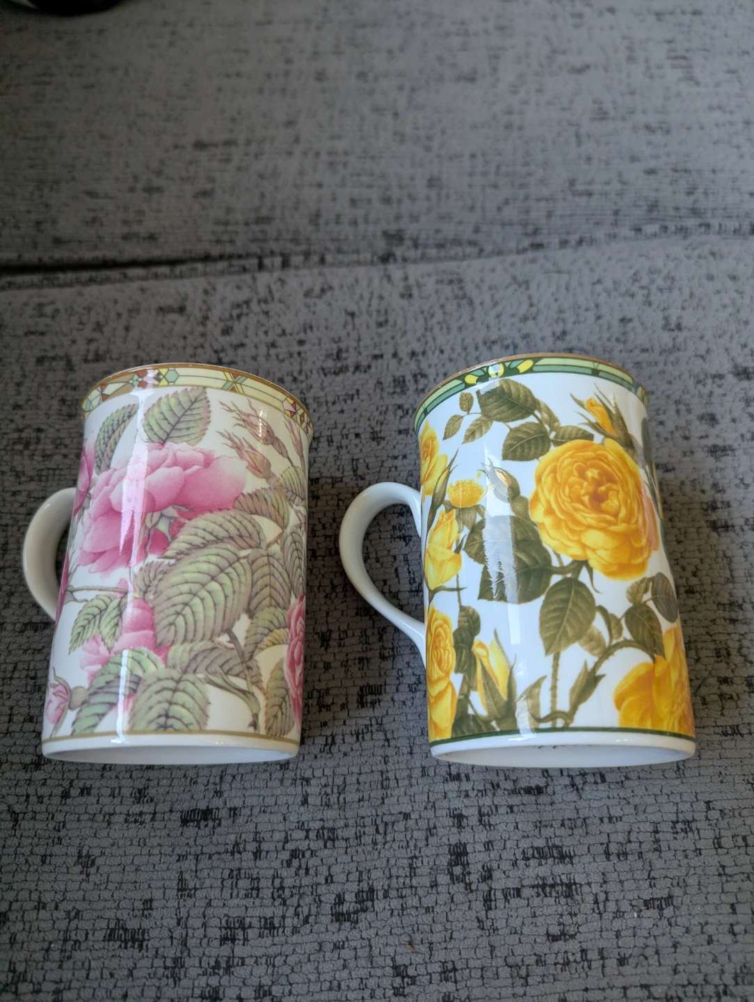 Ceramic Mugs with Floral, Butterfly and Birds designs