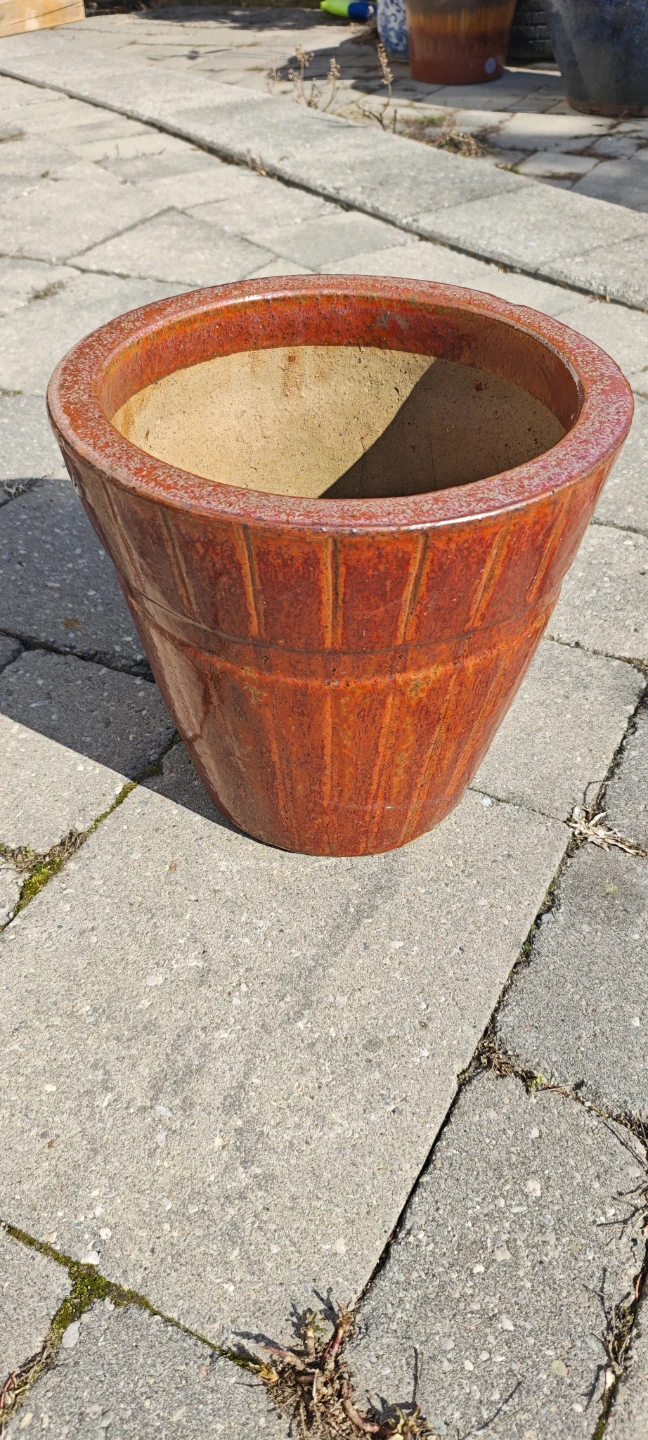 Orange Ceramic Planter Pot