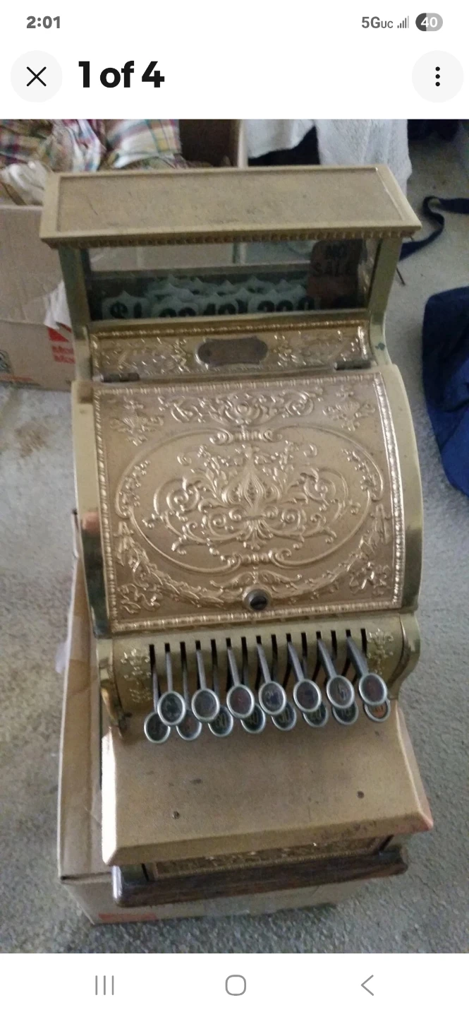 Antique Brass Cash Register
