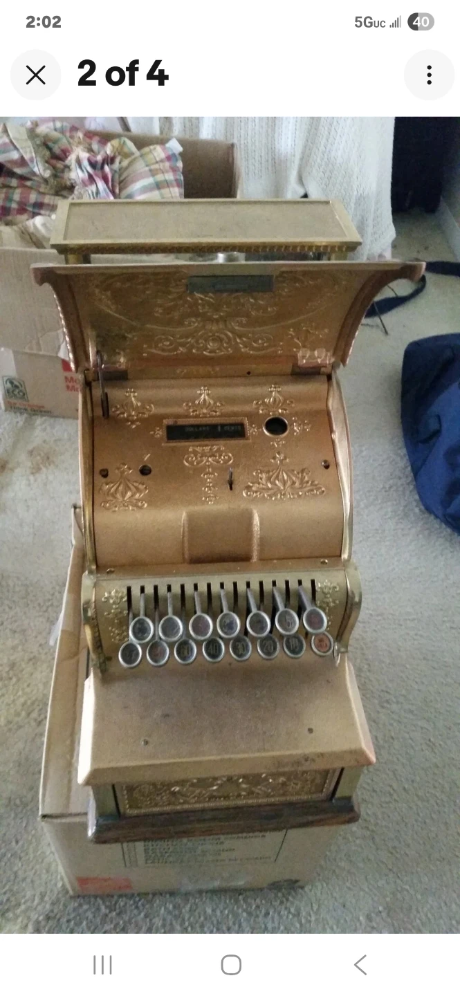 Antique Brass Cash Register - photo 2