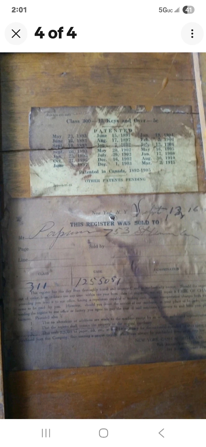 Antique Brass Cash Register - photo 3