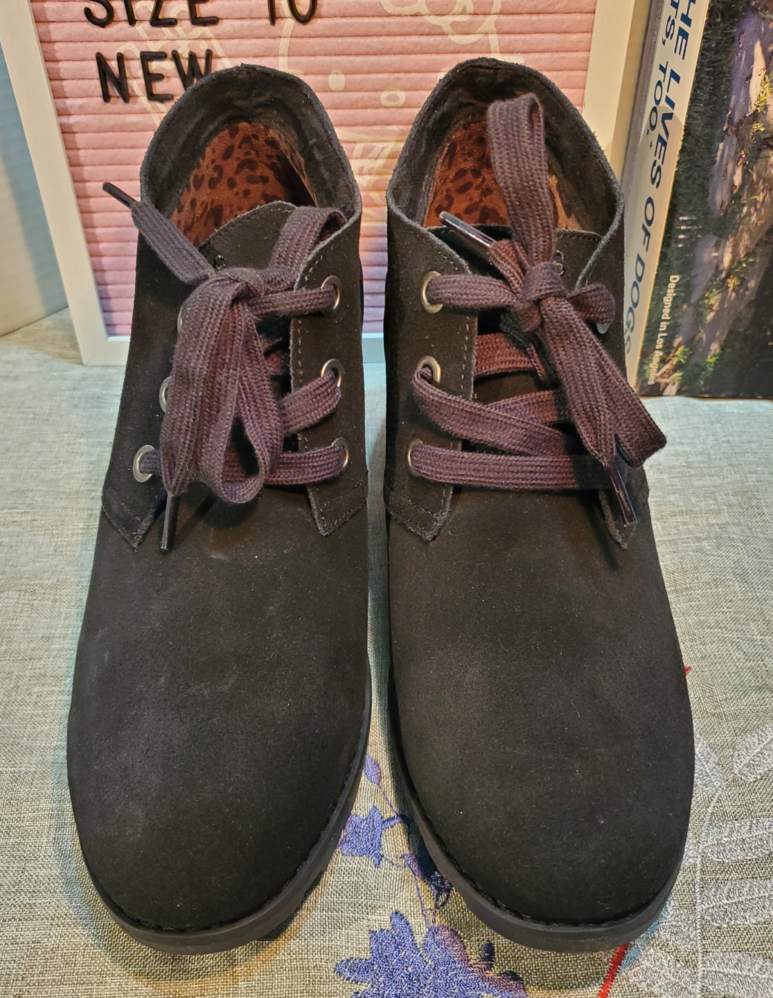 BOBS from Skechers Women's Black Wedge Booties Size 10 - photo 2