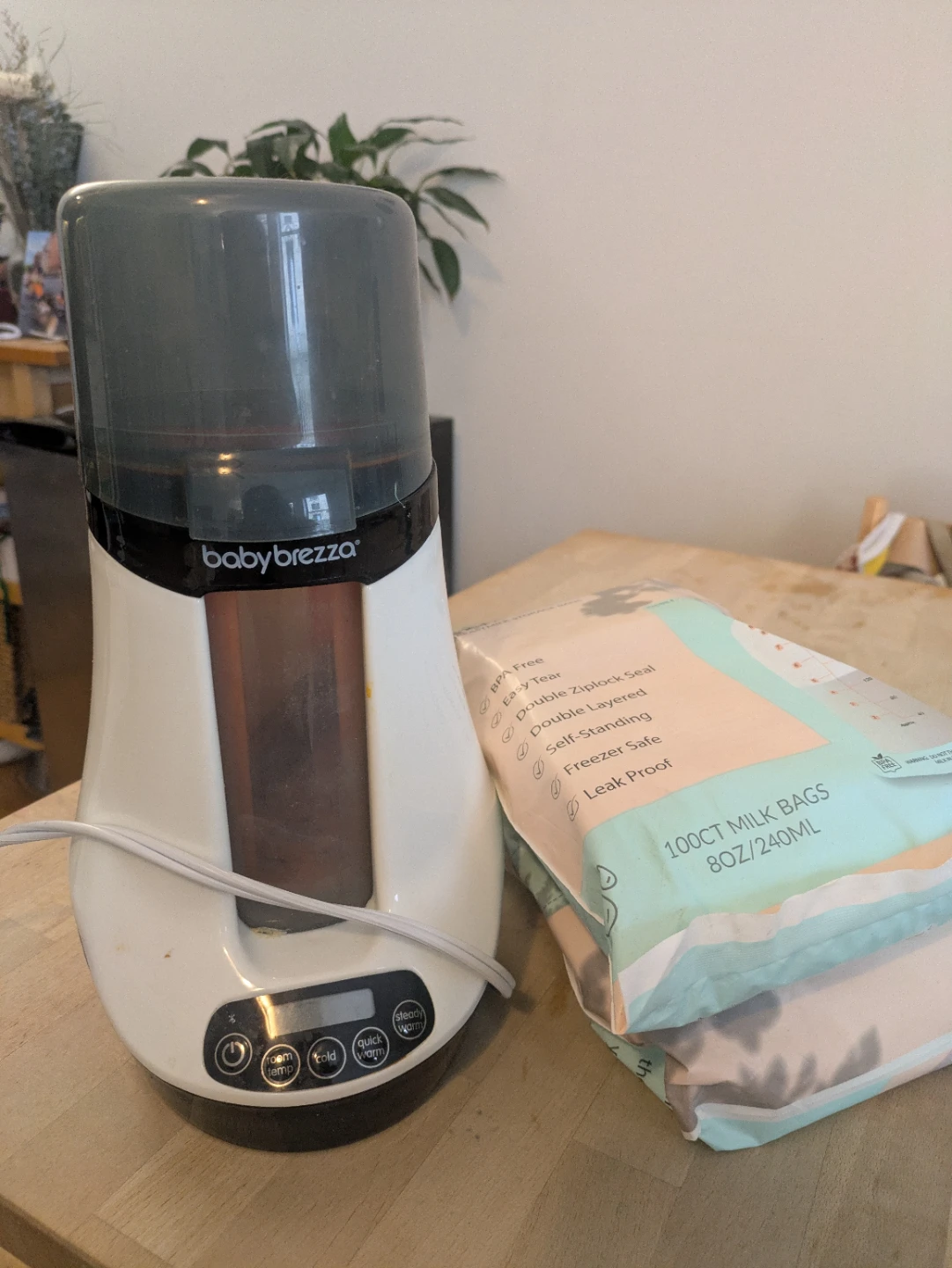 Baby Brezza Bottle Warmer and 100ct Milk Bags