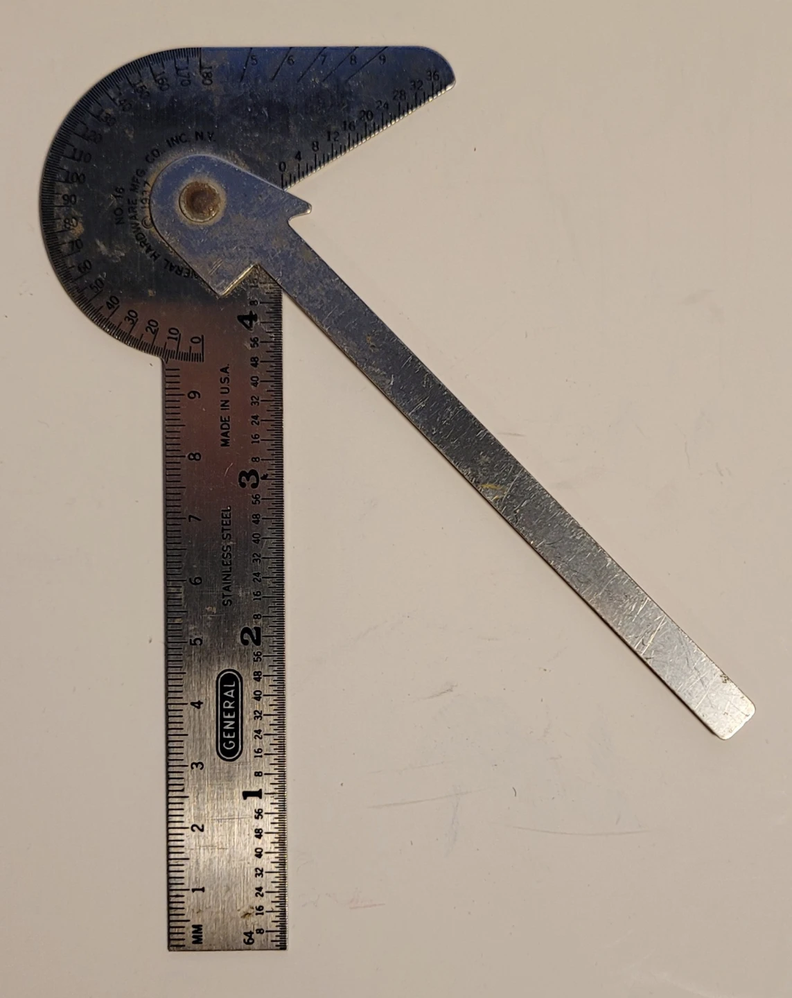 General Hardware Mfg. Co. No. 16 Combination Square Protractor