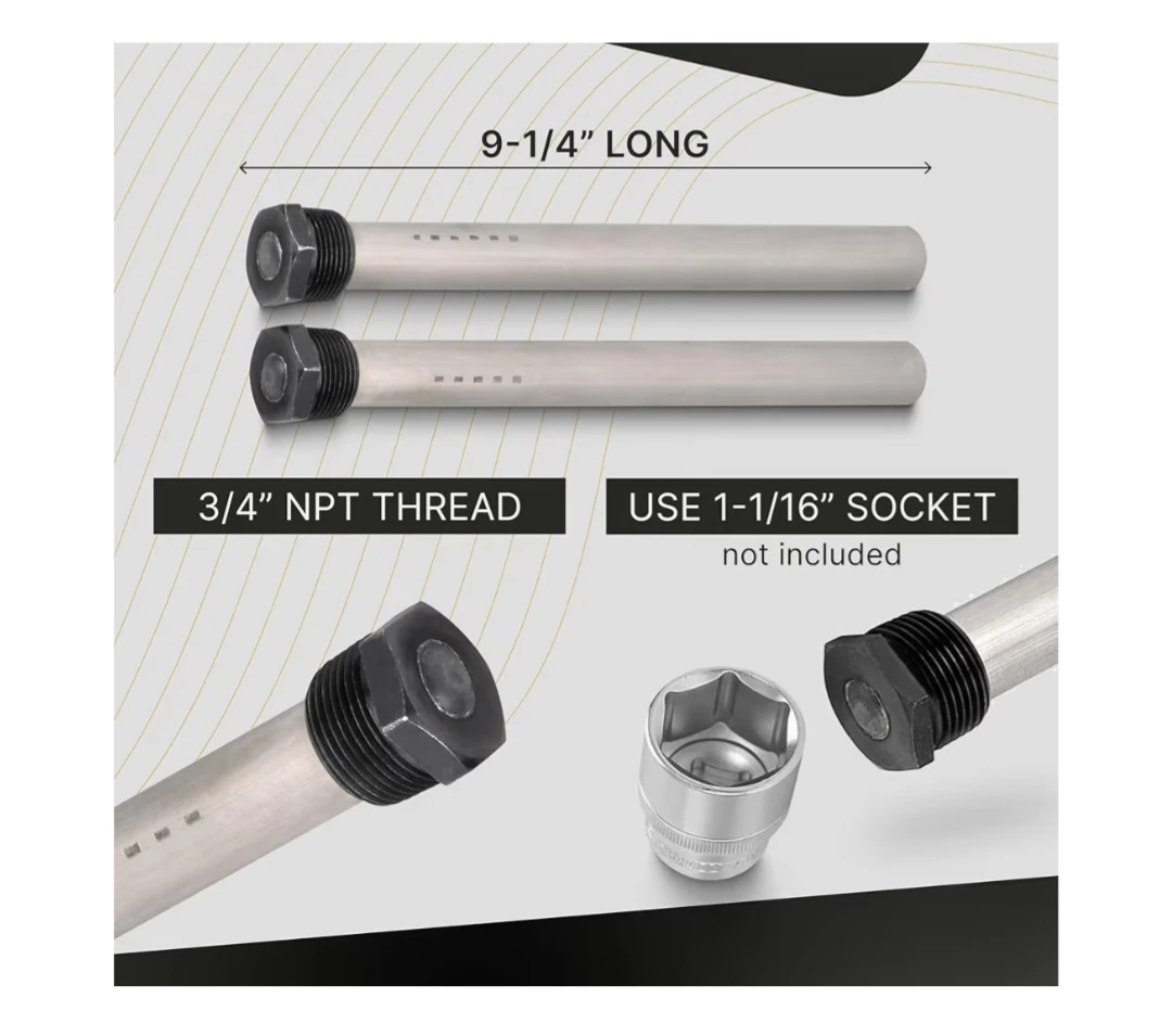 DIXIMUS Anode RV Water Heater Set of 2 - Camper Anode Rod 3/4'' - photo 3