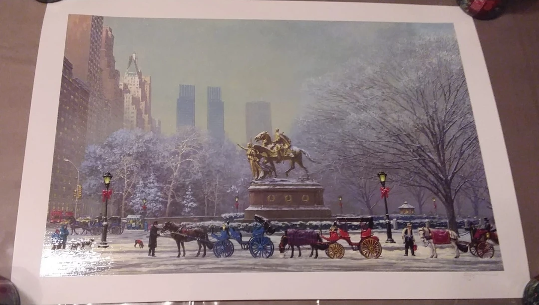 Alexander Chen Winter Central Park Carriage Ride Print